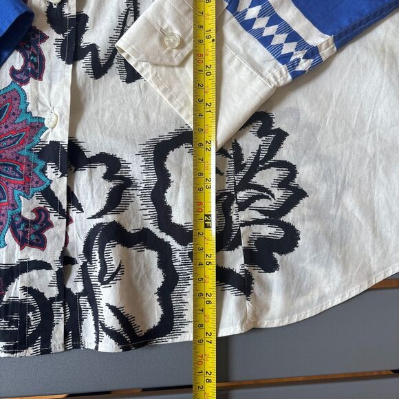 ETRO Shirt Women 48 Multicolor Floral Classic Fit Long Sleeve Pattern Button Up - Picture 5 of 6